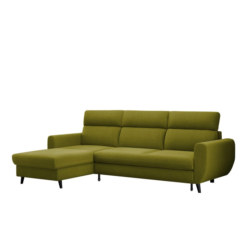 Vylon 3-sits Bäddsoffa med divan, Grön