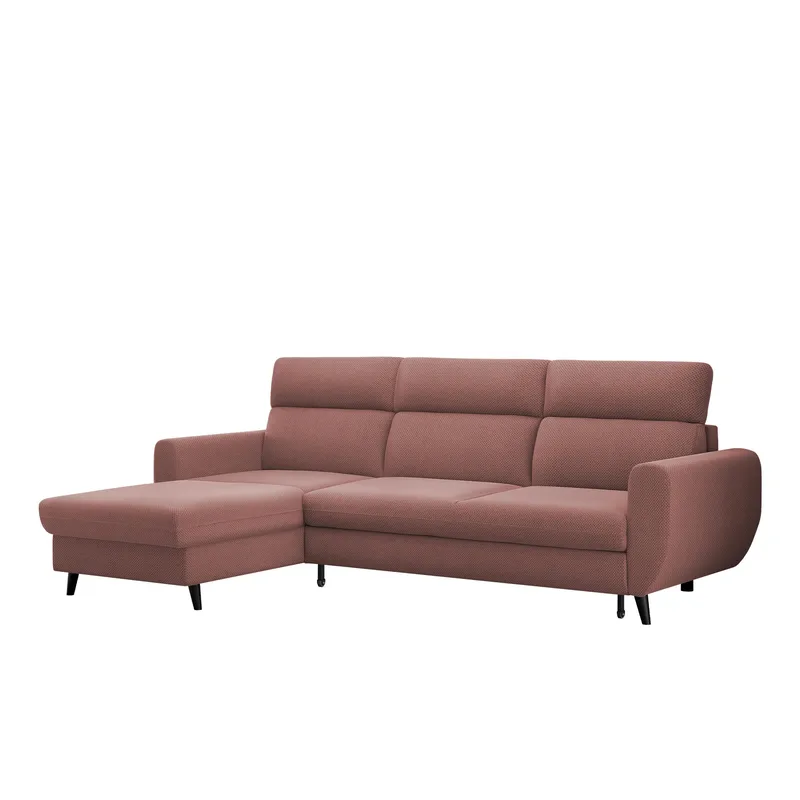 Vylon 3-sits Bäddsoffa med divan, Rosa