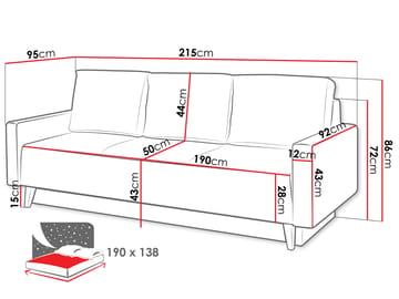 Waldsten 3-sits Bäddsoffa - Gul - Möbler - Vardagsrum - Bäddsoffor
