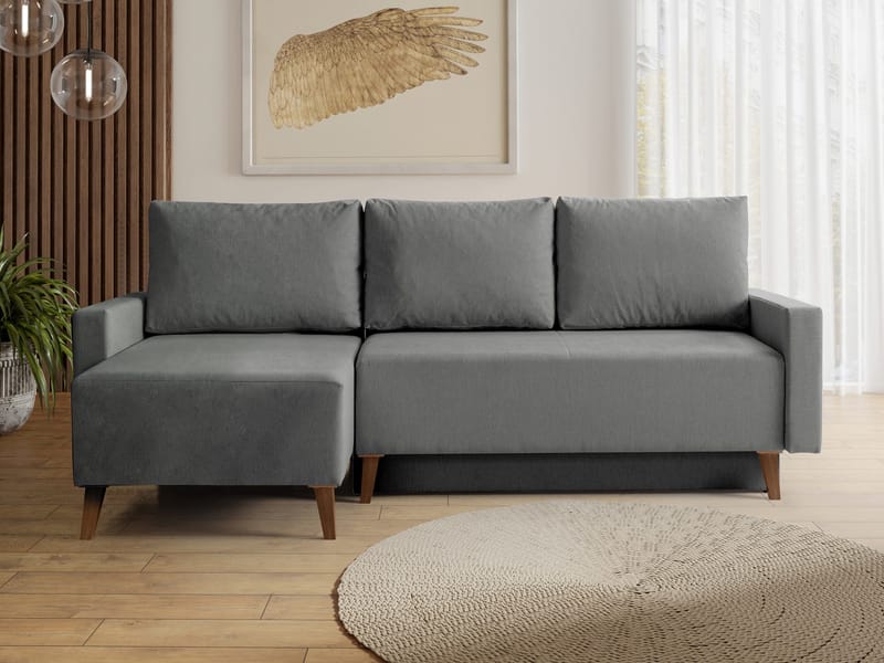 Waldsten 3-sits Bäddsoffa med Divan - Grå - Möbler - Vardagsrum - Bäddsoffor - Hörnbäddsoffa
