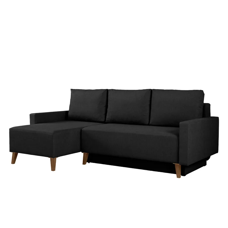 Waldsten 3-sits Bäddsoffa med Divan, Svart