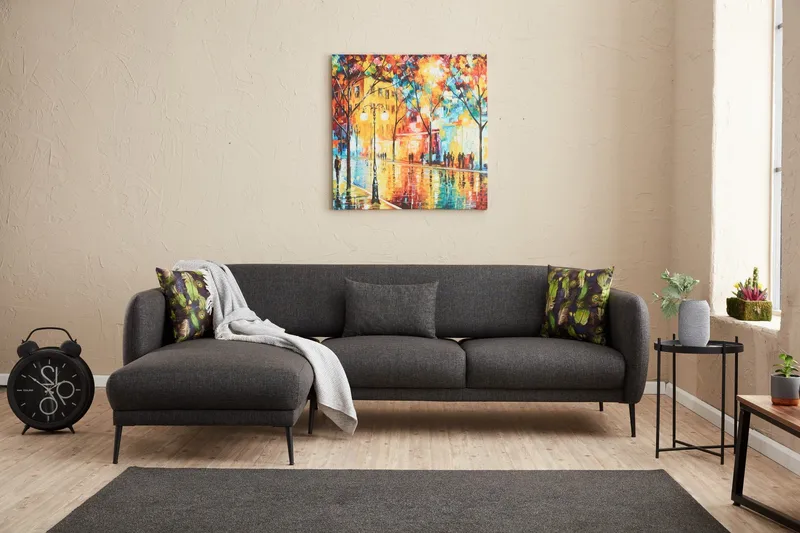 Wenus Divanbäddsoffa 3-sits, Antracit