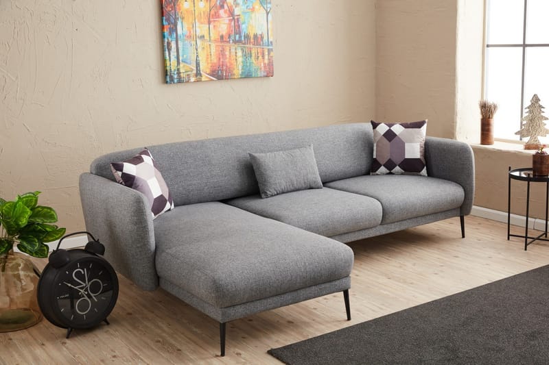 Wenus Divanbäddsoffa 3-sits - Grå - Möbler - Vardagsrum - Bäddsoffor - Hörnbäddsoffa