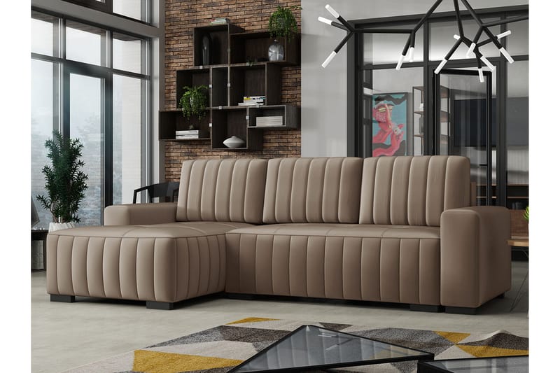 WESP 4-sits Bäddsoffa Vänster - Beige - Möbler - Vardagsrum - Bäddsoffor