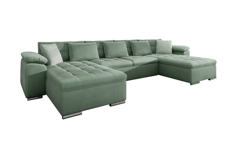 WICENZA U-Bäddsoffa 375x155x76 cm - Grön - Möbler - Vardagsrum - Bäddsoffor - U bäddsoffa
