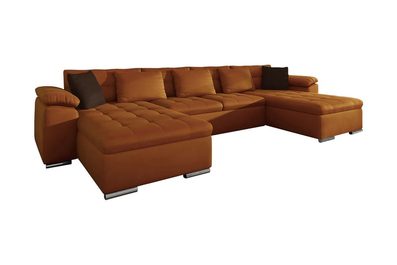 WICENZA U-Bäddsoffa 375x155x76 cm - Orange - Möbler - Vardagsrum - Bäddsoffor - U bäddsoffa