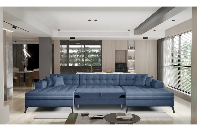 Willows U-bäddsoffa Dubbeldivan - Turkos - Möbler - Vardagsrum - Bäddsoffor - U bäddsoffa