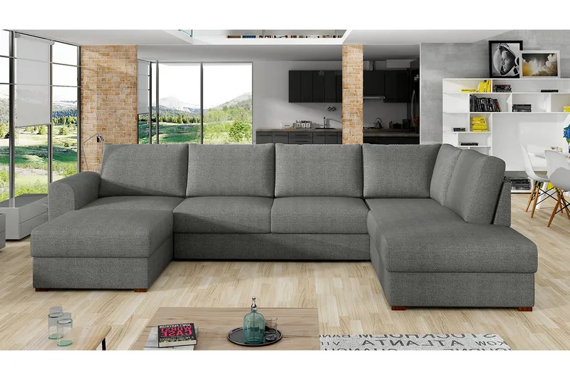 Wilma 5-sits Bäddsoffa - Grå - Möbler - Vardagsrum - Bäddsoffor - U bäddsoffa