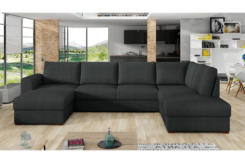 Wilma 6-sits Bäddsoffa - Antracit - Möbler - Vardagsrum - Bäddsoffor - U bäddsoffa