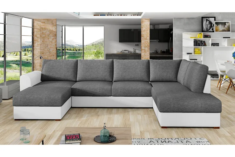 Wilma 6-sits Bäddsoffa - Grå/Vit - Möbler - Vardagsrum - Bäddsoffor - U bäddsoffa