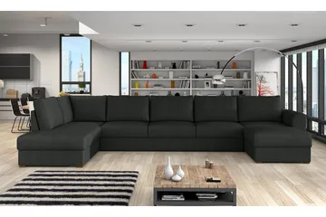 Wilma 6-sits Bäddsoffa - Svart - Möbler - Vardagsrum - Bäddsoffor - U bäddsoffa