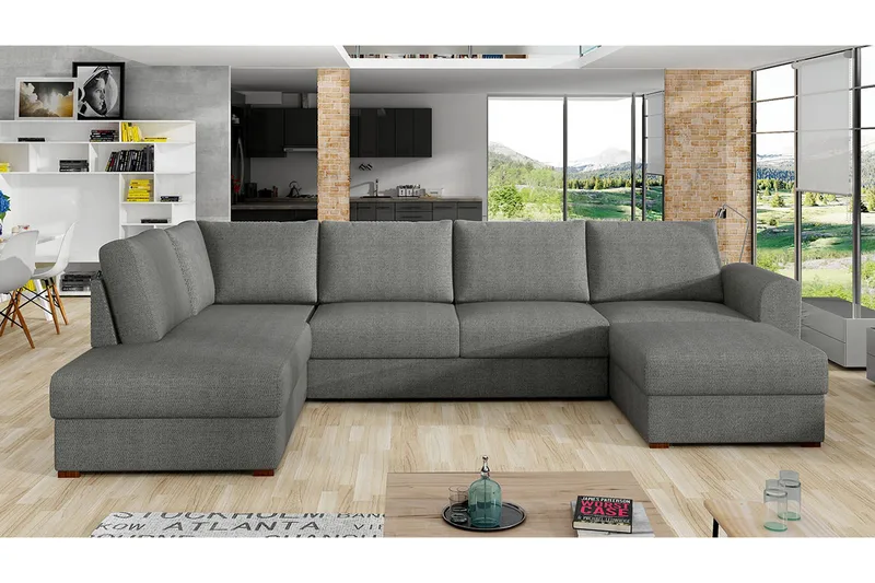 Wilma 6-sits Divan Höger Bäddsoffa 305 cm - Grå - Möbler - Vardagsrum - Bäddsoffor - U bäddsoffa