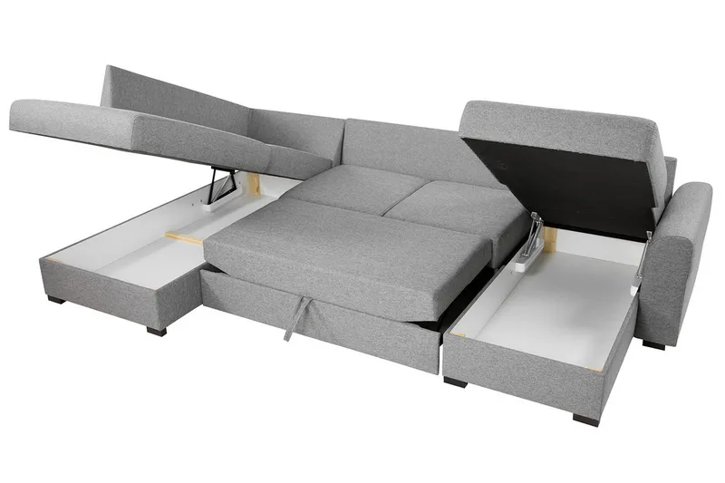 Wilma 6-sits Divan Höger Bäddsoffa 305 cm - Grå - Möbler - Vardagsrum - Bäddsoffor - U bäddsoffa