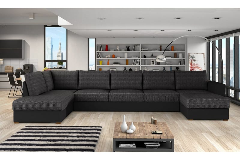 Wilma Hörnsoffa Vänster - Svart - Möbler - Vardagsrum - Bäddsoffor - U bäddsoffa