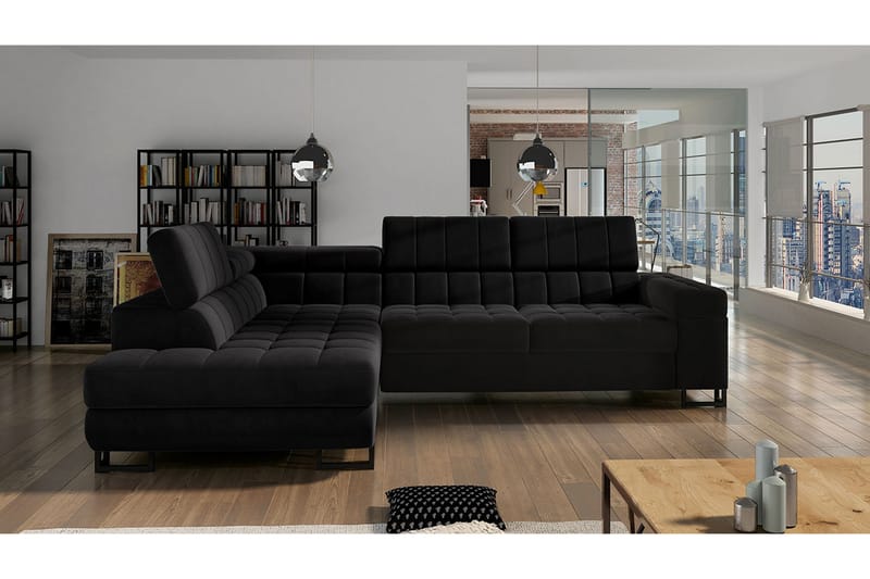 WRESSLE 4-sits Bäddsoffa Vänster - Svart - Möbler - Vardagsrum - Bäddsoffor