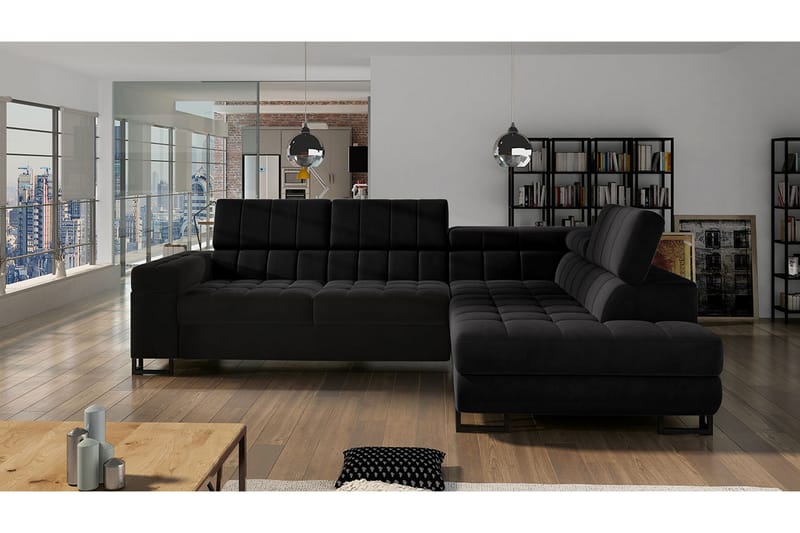 WRESSLE 4-sits Bäddsoffa Vänster - Svart - Möbler - Vardagsrum - Bäddsoffor