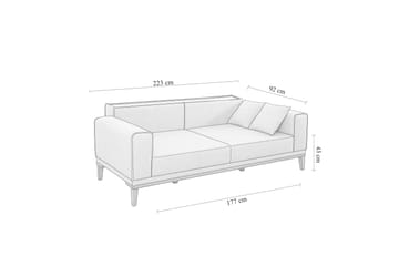 Wyong 3-sits Rektangulär Längsbäddad Bäddsoffa 94x223 cm i Tyg - Dovblå - Möbler - Vardagsrum - Bäddsoffor