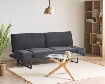 York 2-sits Längsbäddad Fällbar Bäddsoffa 105x190 cm i Chenille - Antracit - Möbler - Vardagsrum - Bäddsoffor - 2-sits bäddsoffa