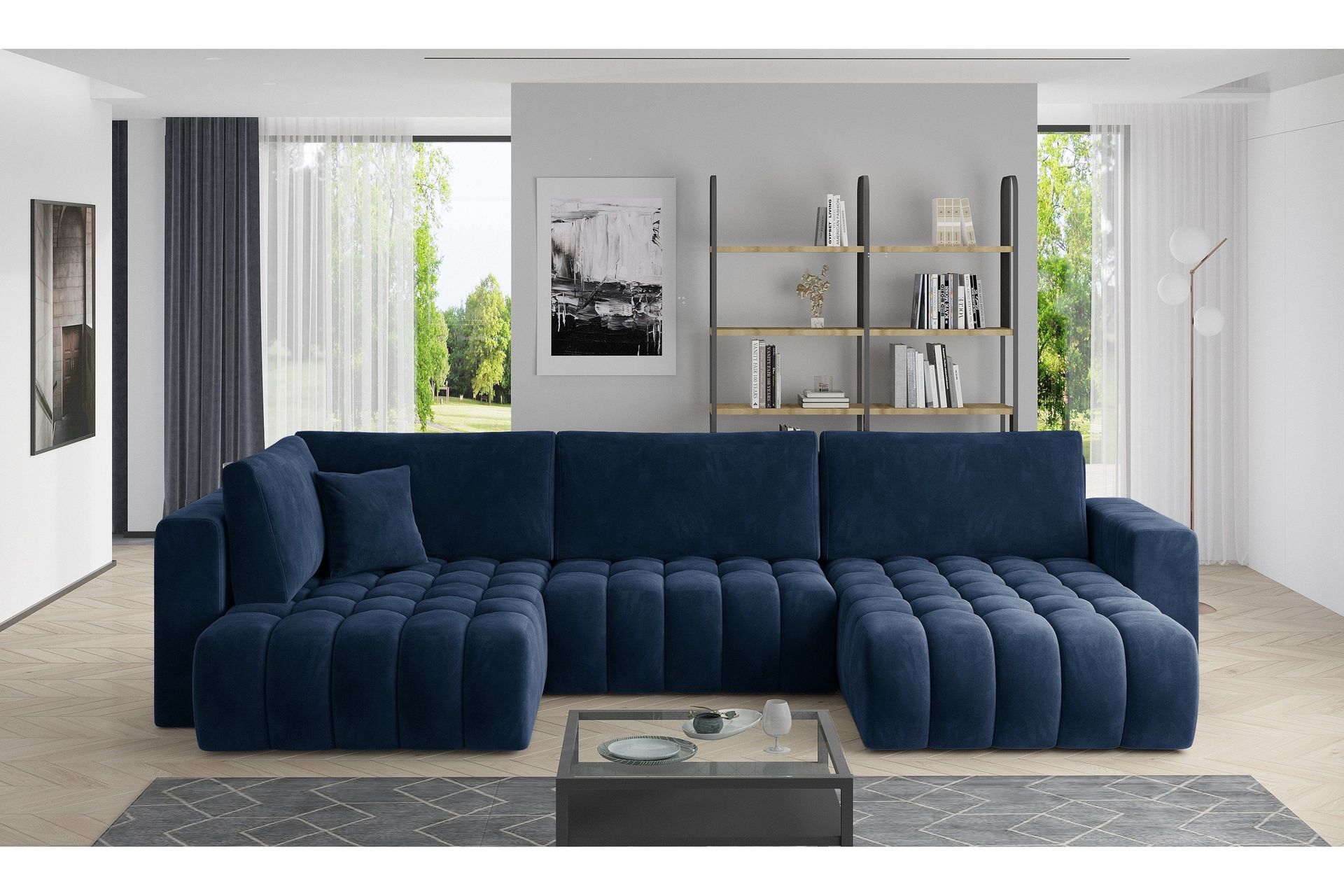Yorktown U-b&auml;ddsoffa Divan H&ouml;ger - Bl&aring;