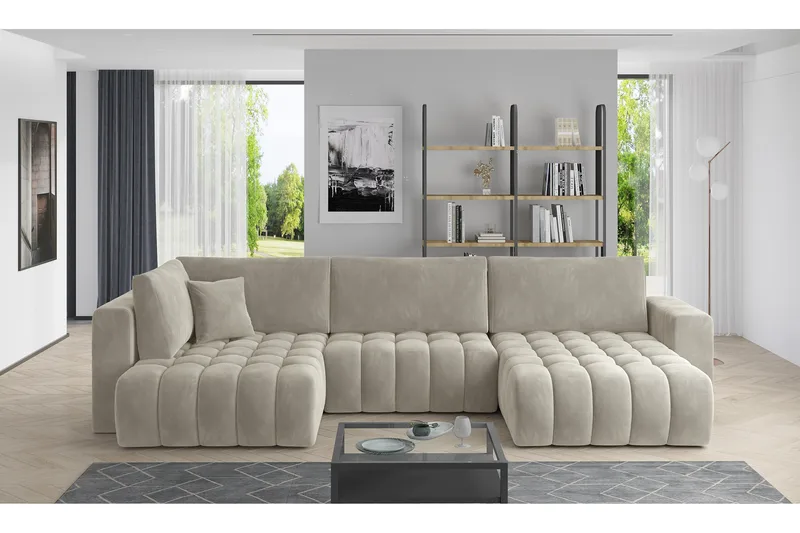 Yorktown U-bäddsoffa Divan Höger - Grå - Möbler - Vardagsrum - Bäddsoffor - U bäddsoffa