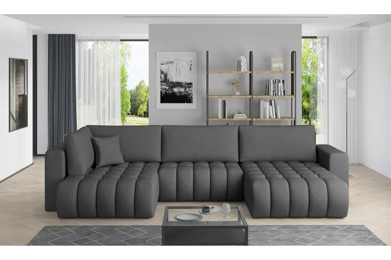Yorktown U-bäddsoffa Divan Höger - Grå - Möbler - Vardagsrum - Bäddsoffor - U bäddsoffa