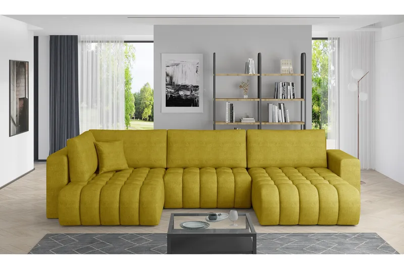 Yorktown U-bäddsoffa Divan Höger, Ljusbeige