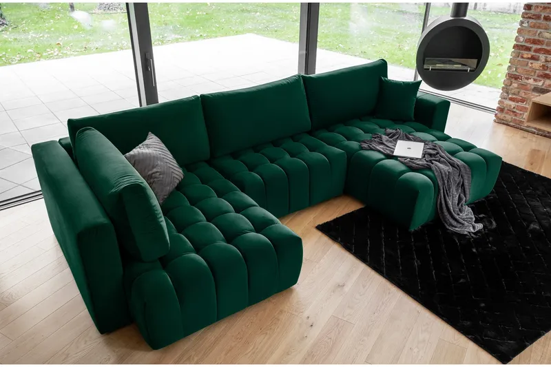 Yorktown U-bäddsoffa Divan Höger - Mörkgrön - Möbler - Vardagsrum - Bäddsoffor - U bäddsoffa