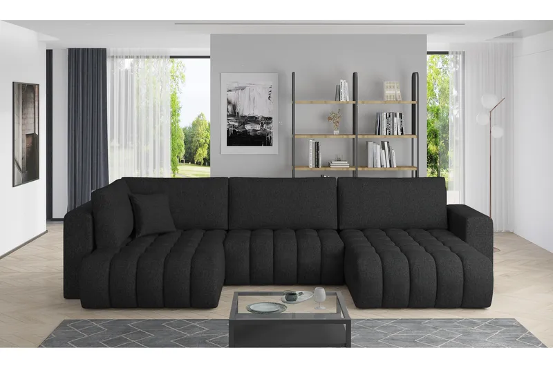 Yorktown U-bäddsoffa Divan Höger - Svart - Möbler - Vardagsrum - Bäddsoffor - U bäddsoffa