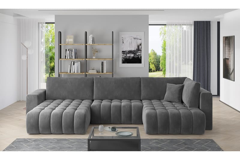 Yorktown U-bäddsoffa Divan Vänster - Grå - Möbler - Vardagsrum - Bäddsoffor - U bäddsoffa