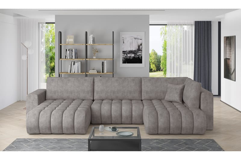 Yorktown U-bäddsoffa Divan Vänster - Grå - Möbler - Vardagsrum - Bäddsoffor - U bäddsoffa