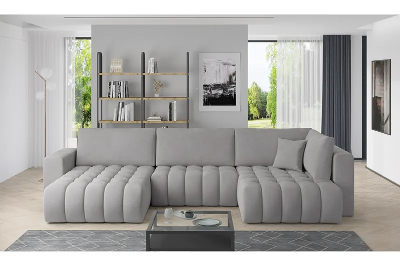 Yorktown U-bäddsoffa Divan Vänster - Grå - Möbler - Vardagsrum - Bäddsoffor - U bäddsoffa
