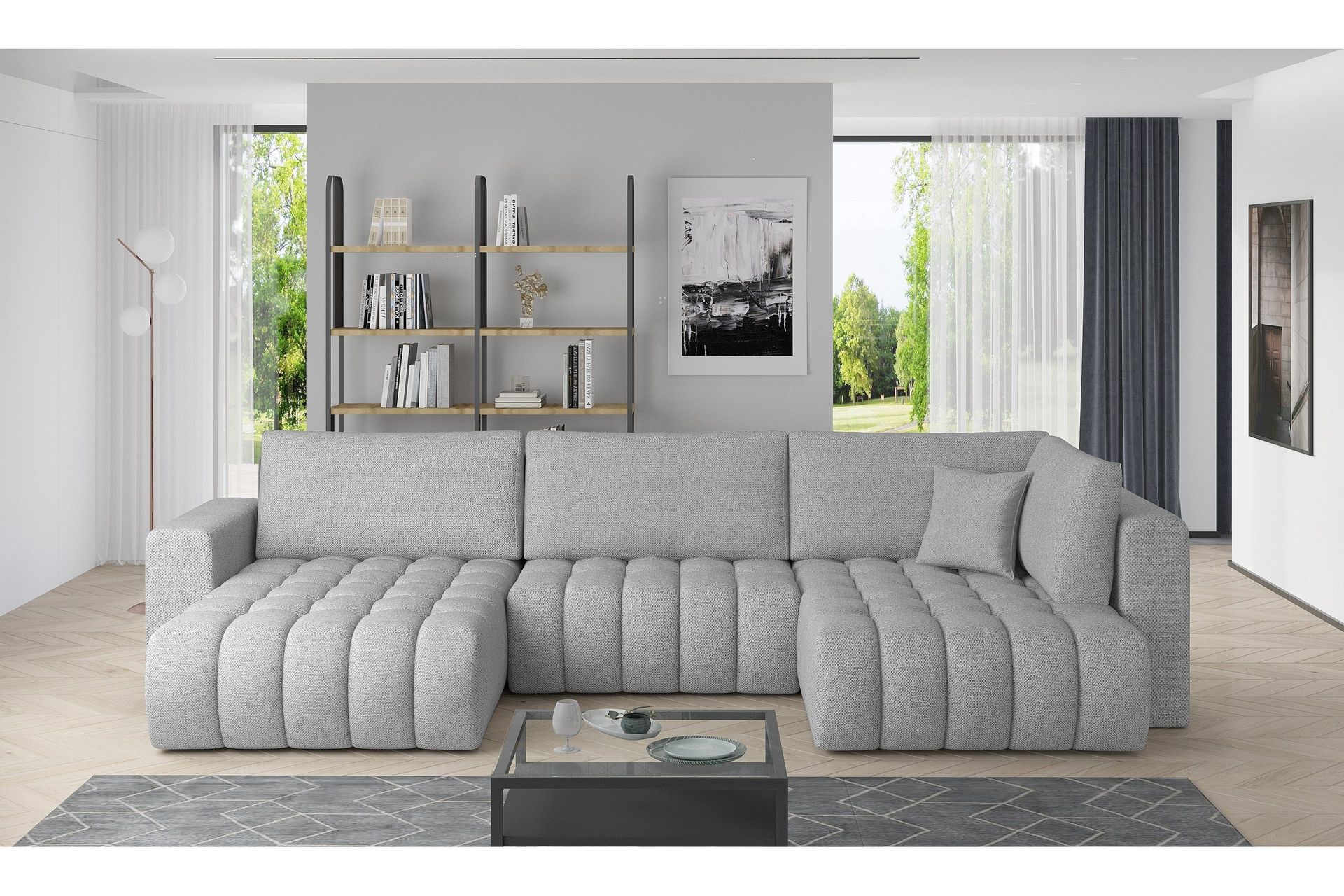 Yorktown U-b&auml;ddsoffa Divan V&auml;nster - Gr&aring;