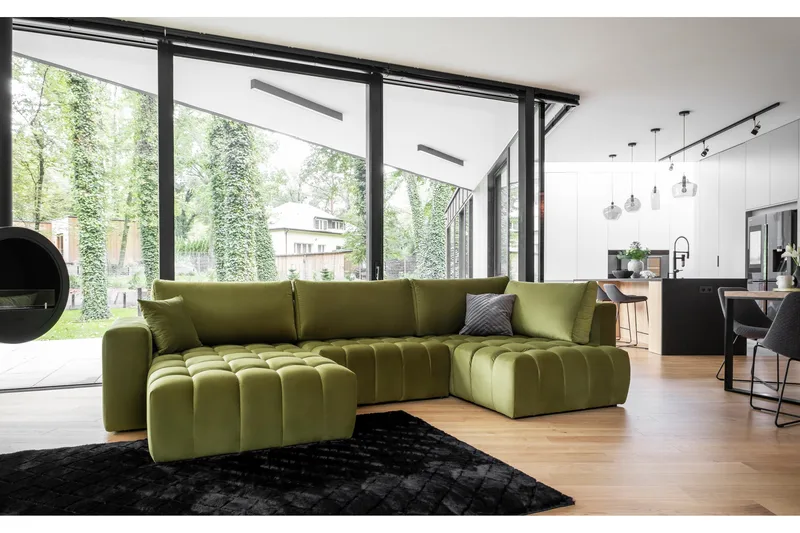 Yorktown U-bäddsoffa Divan Vänster - Guld - Möbler - Vardagsrum - Bäddsoffor - U bäddsoffa