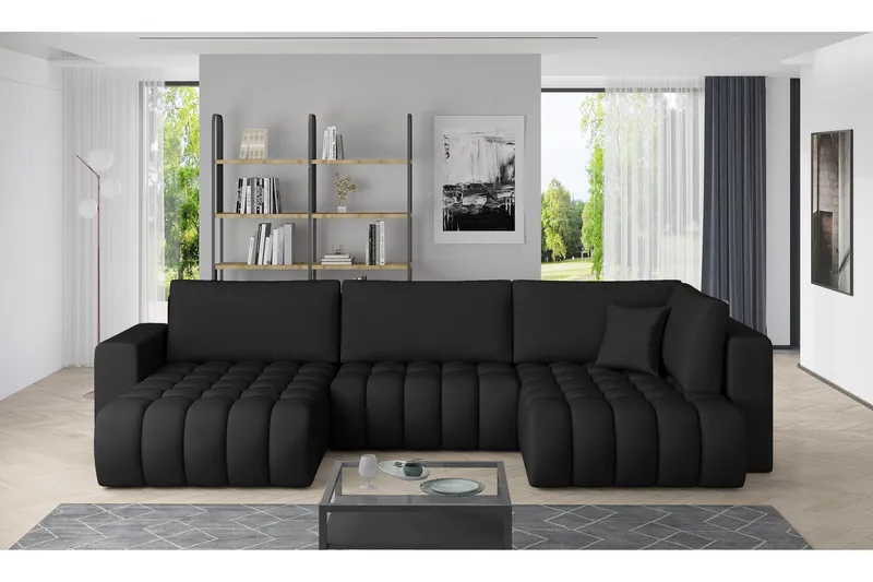 Yorktown U-bäddsoffa Divan Vänster - Svart - Möbler - Vardagsrum - Bäddsoffor - U bäddsoffa