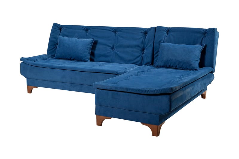 ZAGURSKI Bäddsoffa med Divan Höger Blå - Möbler - Vardagsrum - Bäddsoffor