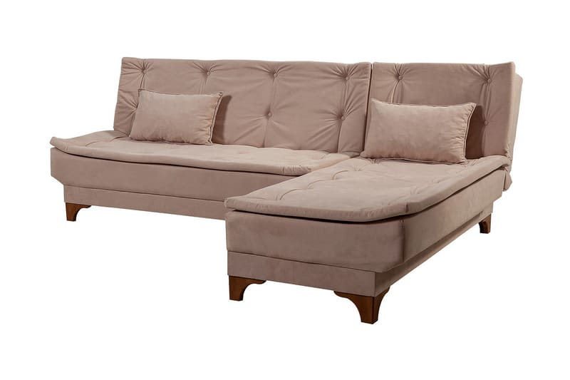 ZAGURSKI Bäddsoffa med Divan Höger Brun - Möbler - Vardagsrum - Bäddsoffor