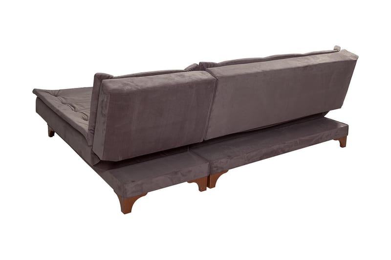 ZAGURSKI Bäddsoffa med Divan Höger Grå - Möbler - Vardagsrum - Bäddsoffor