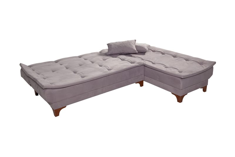 ZAGURSKI Bäddsoffa med Divan Höger Grå - Möbler - Vardagsrum - Bäddsoffor
