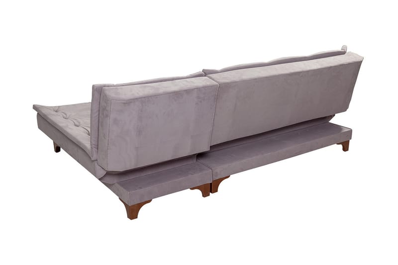 ZAGURSKI Bäddsoffa med Divan Höger Grå - Möbler - Vardagsrum - Bäddsoffor