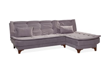 ZAGURSKI Bäddsoffa med Divan Höger Grå
