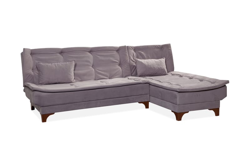 ZAGURSKI Bäddsoffa med Divan Höger Grå - Möbler - Vardagsrum - Bäddsoffor