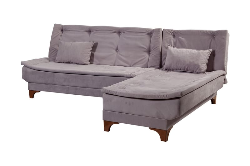 ZAGURSKI Bäddsoffa med Divan Höger Grå - Möbler - Vardagsrum - Bäddsoffor
