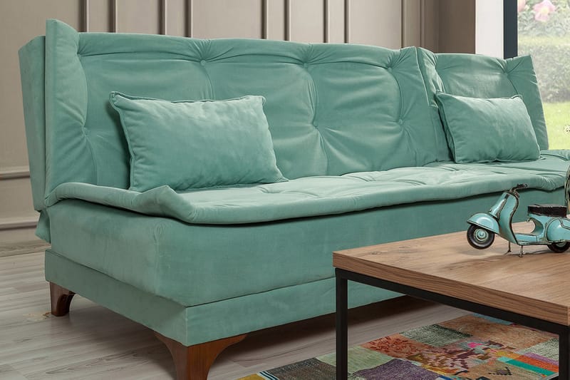 ZAGURSKI Bäddsoffa med Divan Höger Grön - Möbler - Vardagsrum - Bäddsoffor