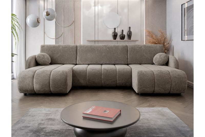 Zarania Bäddsoffa Dubbeldivan 3-sits - Grön - Möbler - Vardagsrum - Bäddsoffor - U bäddsoffa