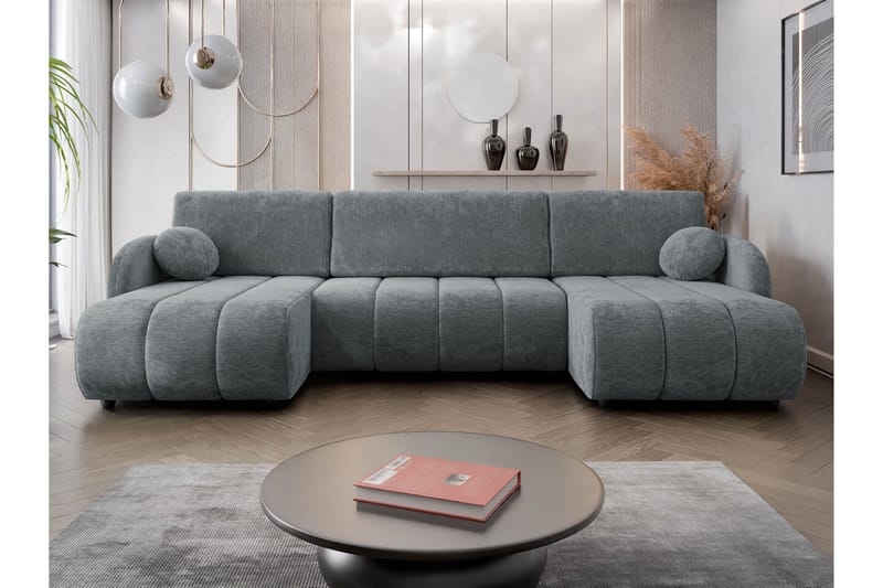Zarania Bäddsoffa Dubbeldivan 3-sits - Svart - Möbler - Vardagsrum - Bäddsoffor - U bäddsoffa