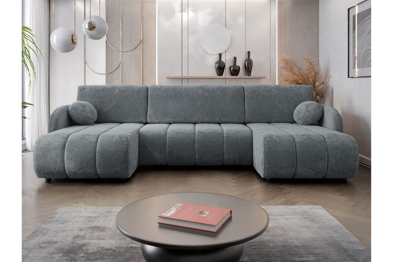 Zarania Bäddsoffa Dubbeldivan 3-sits - Svart - Möbler - Vardagsrum - Bäddsoffor - U bäddsoffa