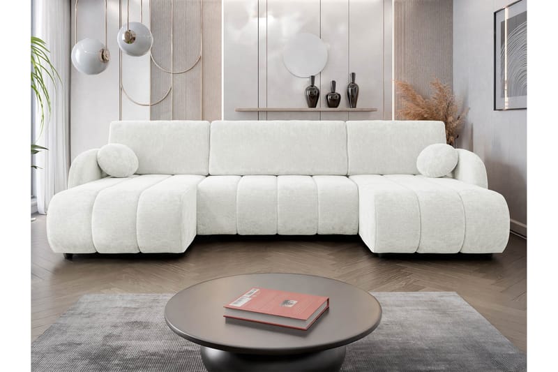 Zarania Bäddsoffa Dubbeldivan 3-sits - Vit - Möbler - Vardagsrum - Bäddsoffor - U bäddsoffa
