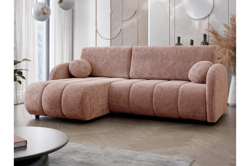 Zarania Bäddsoffa m. Divan 3-sits - Rosa - Möbler - Vardagsrum - Bäddsoffor