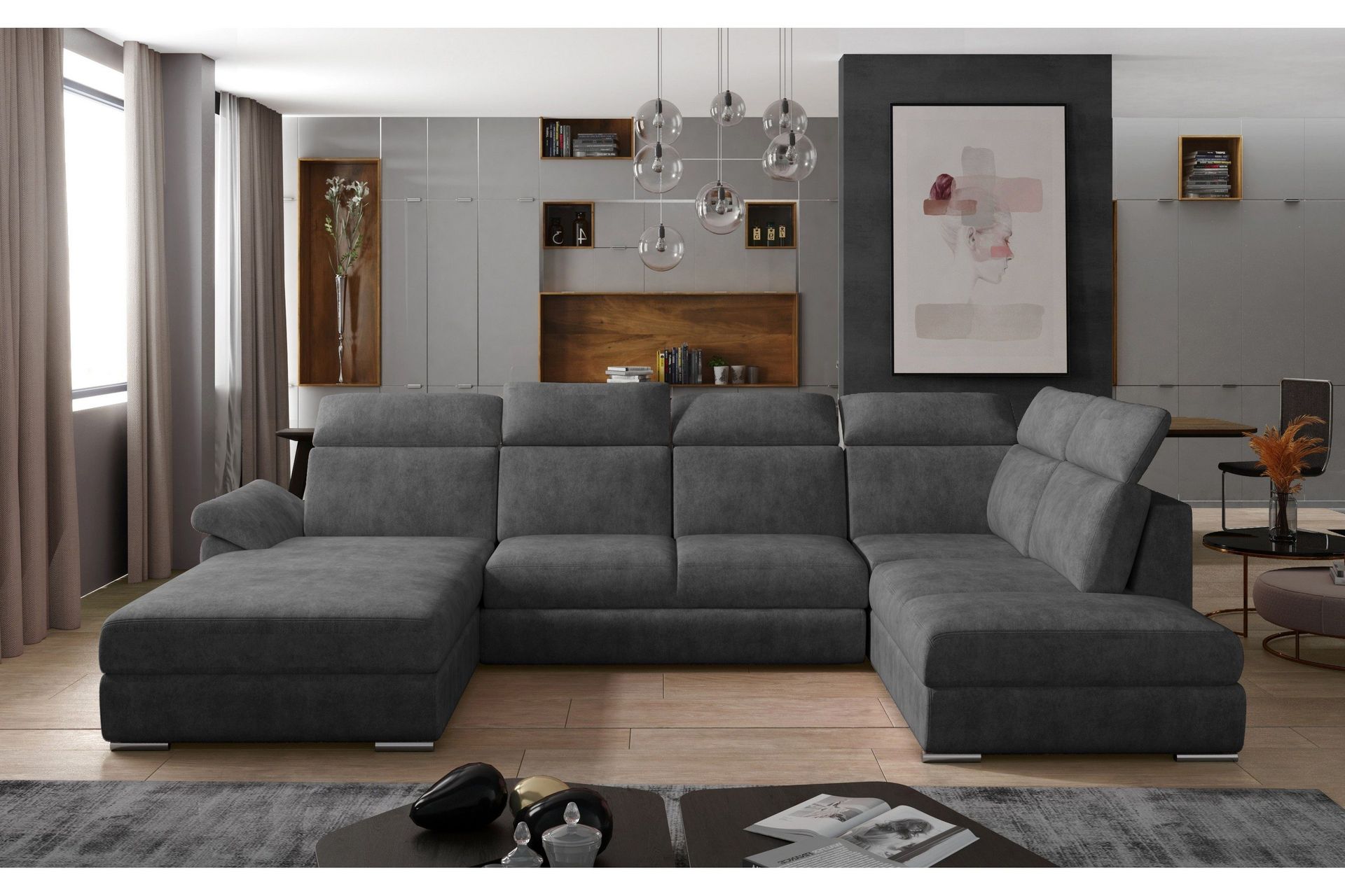 Zoana U-B&auml;ddsoffa V&auml;nster - Gr&aring;