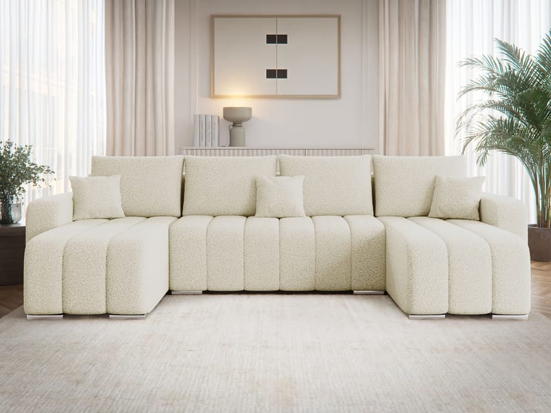 Zulueta 4-sits Bäddsoffa med dubbeldivan - beige - Möbler - Vardagsrum - Bäddsoffor - Hörnbäddsoffa